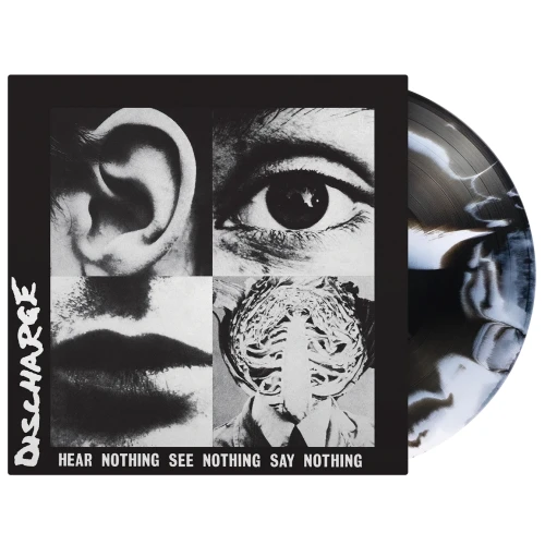 DISCHARGE - HEAR NOTHING SEE NOTHING SAY NOTHING (BLACK/WHITE SWIRL VINYL)